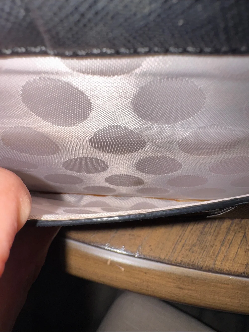 kate spade black saffiano leather wallet with gold logo